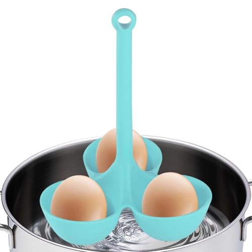 Pochierte Eierhalter - Eierkocher Hitzebeständige Silikon Eierherd - Langlebiges Küchenhelfer Eier Pochieren Kochen Kochregal Dampfgarer mit 3 Gittern von Generic
