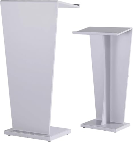 Podium Moderner MDF Podiumsständer Tragbare Kirche Kanzel Boden Stehend Präsentation Rednerpult Tisch Empfangstresen Für Klassenzimmer Büro Restaurant, Light Grey von Generic