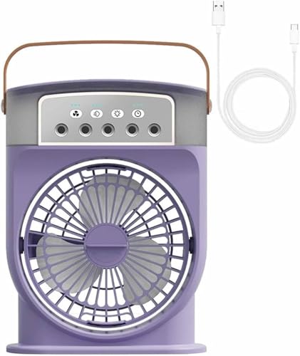 Polarlux Luftkühler, Tragbarer Luftkühler Lüfter Klimaanlage Wiederaufladbarer Frostventilator Mit 3 Windgeschwindigkeiten 3 Sprühmodi 5 Große Sprühlöcher Lüfter Für Das B, Purple Polarlux Luftkühler, Tragbarer Luftkühler Lüfter Klimaanlage Wiederaufladbarer Frostventilator Mit 3 Windgeschwindigkeiten 3 Sprühmodi 5 Große Sprühlöcher Lüfter Für Das B, Purple von Generic