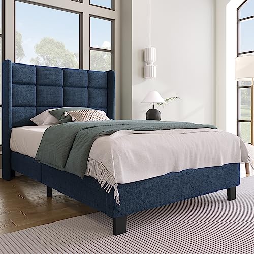 Polsterbett mit gepolstertem Kopfteil, Einzel- und Doppelbetten mit Lattenrost, stabiles Bettgestell aus Holz und Metall, modernes Design für Jugendzimmer und Gästezimmer Polsterbett mit gepolstertem Kopfteil, Einzel- und Doppelbetten mit Lattenrost, stabiles Bettgestell aus Holz und Metall, modernes Design für Jugendzimmer und Gästezimmer von Generic