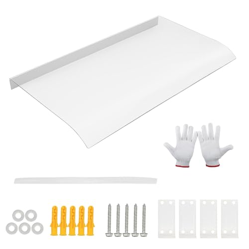 Polycarbonat Vordach für Haustür Transparente Polycarbonat Markisen für Balkon Fenster Hauseingang Regenschutz 380 40 70 90 120 180 280 350cm Überdachung(40x210cm) von Generic