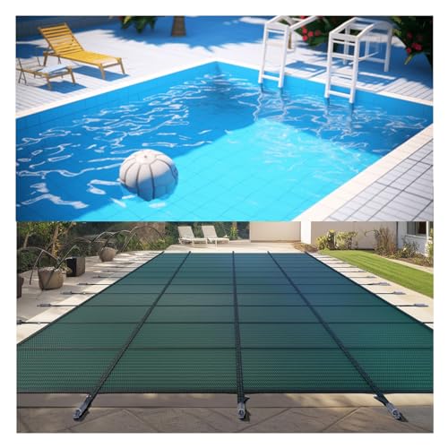 Pool-Sicherheitsabdeckung Passend Für Rechteckige Schwimmbecken Mit Stufe, Sicherheitsabdeckung Für Schwimmbecken, Winter-Poolabdeckung Für Eingebaute Pools(Green,Dia 1m(3ft)) von Generic