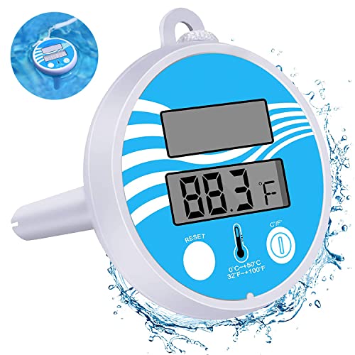 Pool-Thermometer, schwimmendes Pool-Thermometer, digitales Solar-Pool-Thermometer mit Schnur für Außen- und Innenpool und Spa von Generic
