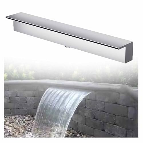 Pool-Wasserfall Schwarze Edelstahl-Außenbrunnen Wasserspiel Für Den Teich Wasserspiele Für Den Garten(Stainless,Outlet 150cm(59in)) von Generic