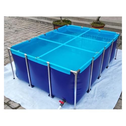 Pool über dem Boden, Fischteich aus Segeltuch, tragbarer temporärer Auffangbehälter for die Aquakultur, Fischteich aus Segeltuch for den Innenbereich for Koi und Schildkröten(1.5 * 1 * 0.8m) von Generic