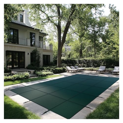 Poolabdeckungen Für Einbaupools, Rechteckige Pool-Sicherheitsabdeckungen Mit Guter Regendurchlässigkeit, Inklusive Installationshardware Für Schwimmbäder(Green,Dia 7.6m(25ft)) von Generic