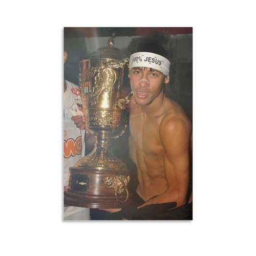 Poster Brasilianischer Fußballspieler Neymar (2) Poster Malerei Leinwand Wandkunst Wohnzimmer Poster Gemälde 50 x 75 cm von Generic