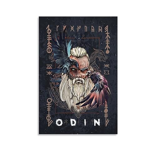 Poster mit nordischer Mythologie, Odin, Kunst, Wandmalerei, Leinwand, Poster, moderne Schlafzimmer-Dekoration, 20 x 30 cm von Generic