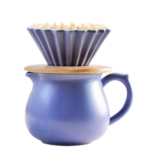 Pour Over Kaffeemaschine Einfaches handgebrühtes Kaffeekannen-Filterbecher-Sharing-Topfset aus Keramik von Generic