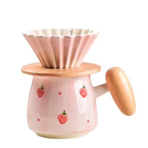 Pour Over Kaffeemaschine Handbemalte Keramik-Holzgriff-Handbrühkaffeekanne Kaffeefilterbecher Pour Over Kaffeemaschine Handbemalte Keramik-Holzgriff-Handbrühkaffeekanne Kaffeefilterbecher von Generic