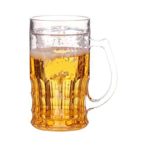 Prank Beer Cup, lustige simulierte Bierbecher - Doppelschicht 420ml Simulation Keine Neuheit Beer Mug - Gefälschte Trinkbecher Dekoration für Esstisch im Kühlschrank von Generic