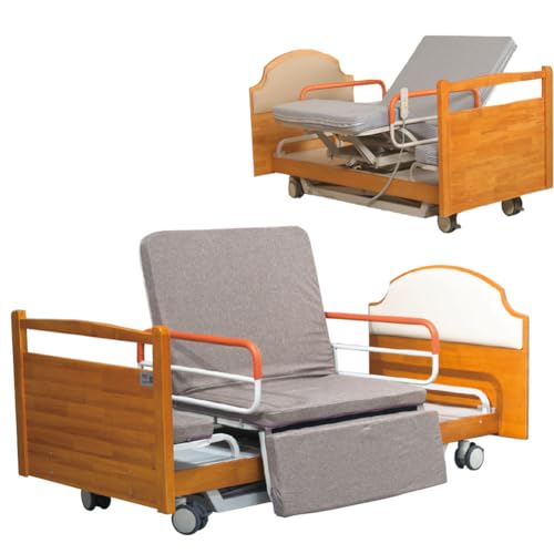 Premium-Krankenhausbett mit 5 Funktionen für zu Hause, vollelektrische medizinische Betten mit Rotationsfunktion, bewegliches Pflegehilfsmittel für Senioren bis zu 235 kg (205 x 98 x 59 cm) von Generic