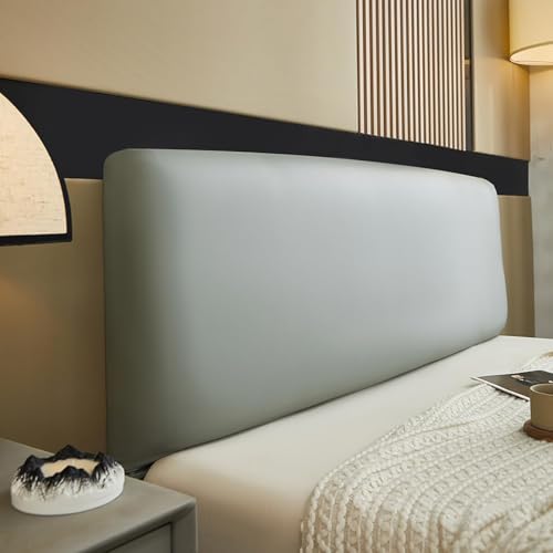 Premium PU-Leder Kopfteilbezug - Wasserfester Bettkopfteil-Schutz - Einfache Installation & Langlebiger Überzug Für Wohnkultur - Passt Auf Die Meisten Kopfteile(Silver Gray,86.6in) von Generic