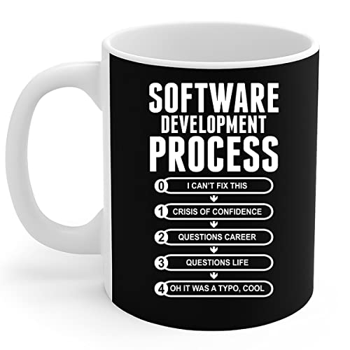 Programmierer - Lustige Softwareentwicklungsprozess-Programmierung Keramik Kaffeetassen Neuheit Trinkbecher Personalisiert Tasse Lustig Geschenk Für Kollegen Männer 330 Ml von Generic