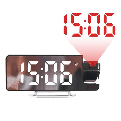 Projektion Wecker, Wecker mit Deckenprojektion - 24.12. Deckenuhr -Projektor für Schlafzimmer - Wecker mit Deckenprojektion | 12/24 H Auto Dimming Display für Teen Kid Dorm Outdoor Wohnzimmer Ki von Generic
