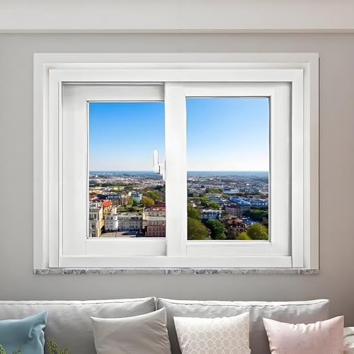 Push Fenster, Horizontales Schiebefenster Wohnwagen Fenster Mit Fliegengitters, Schuppenfenster Kellerfenster Ersatzfenster für Zuhause Hühnerstallfenster 52 58 65 68 70 75 80 90cm(White,65x45cm) von Generic