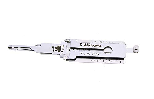 QiDAi KIA3R 2-in-1 Dietrich- und Decoder-Werkzeug, Auto-Dietrich, Silberfarben, für Autoschloss-Öffnung von Generic