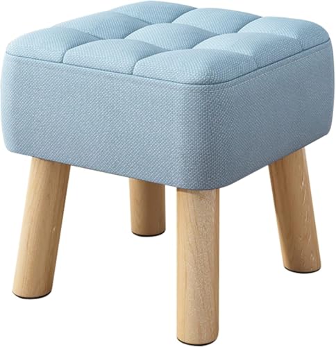 Quadratfußhocker |kreatives Dekor Ottomane Mit Langlebigen Beinen |Kleiner Gepolsterter Sofahocker Für Den Eingangsbereich des Schlafzimmers Im Wohnzimmer, Blue, 34cm(13.3in) von Generic