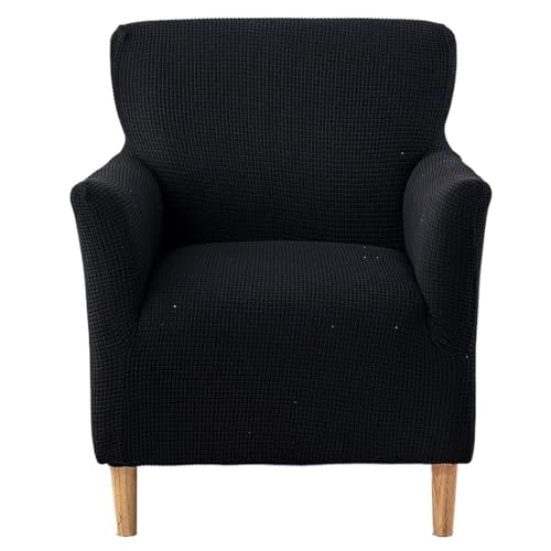 Quadratische Clubsessel-Bezüge Mid-Century Modern Sessel-Bezüge Stretch-Bezüge Für Loungesessel Passgenaue Bezüge Für Einzelsofas Möbelschutz Für Büro, Empfang Und Lesebereich(Black) von Generic