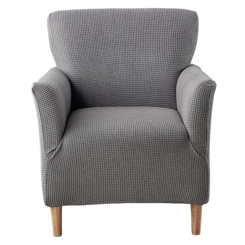 Quadratische Clubsessel-Bezüge Mid-Century Modern Sessel-Bezüge Stretch-Bezüge Für Loungesessel Passgenaue Bezüge Für Einzelsofas Möbelschutz Für Büro, Empfang Und Lesebereich(Gray) von Generic
