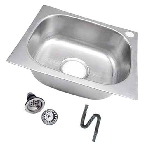Quadratische Küchenspüle aus Edelstahl, robustes Einzelbecken-Design für Geschirrspül- und Handwäsche, perfekt für moderne Häuser und gewerbliche Badezimmer, einfache Installation, korrosionsbeständig von Generic