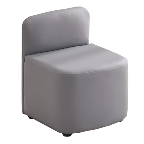 Quadratischer Fußhocker Leder Hocker kleiner Stapelstuhl für Wohnzimmer, Schlafzimmer, Sofa gepolstert Ottomane kleiner weich gepolsterter Toilettenhocker von Generic