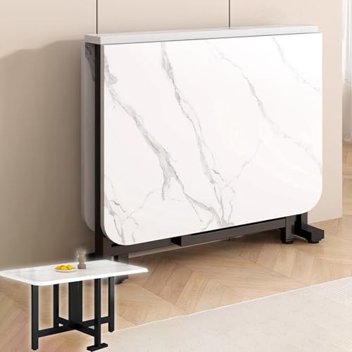 Quadratischer Küchentisch, Mobiler Esstisch Ausziehbar mit Rädern, Klapptisch, for Kleines Esszimmer, Platzsparend von Generic