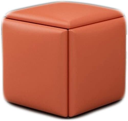 Quadratischer Lederhocker, Multifunktionswürfelstuhl Sofa Hocker Platzsparender Wohnzimmerkombinationshocker Aufbewahrung Fußhocker Mit Gepolstertem Sitz, Orange1, Small Quadratischer Lederhocker, Multifunktionswürfelstuhl Sofa Hocker Platzsparender Wohnzimmerkombinationshocker Aufbewahrung Fußhocker Mit Gepolstertem Sitz, Orange1, Small von Generic
