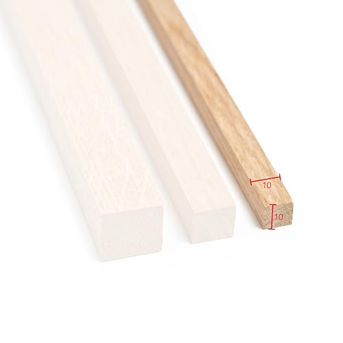 Quadratleiste Eiche 1m, 10 bis 20 mm, Vierkant Holzleisten Bastelholz Kantholz (10 x 10 mm) von Generic