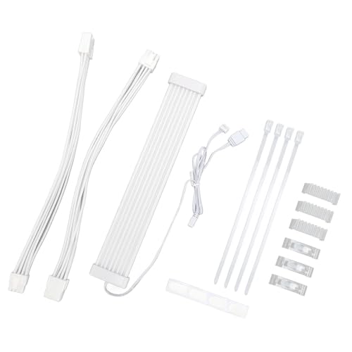 RGB-Netzteilkabel, Kabelverlängerung, PC-ARGB-Verlängerungskabel-Set, DIY 5 V, 3-poliges Netzteil-Kabel, Synchrones RGB-Dual-8-poliges GPU-Kabel, Verlängerungskabel, von OPPWONG