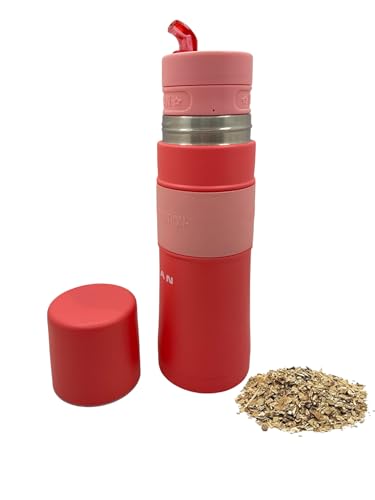 ROLAN – Edelstahl Automation Self Drink Mate – Thermoskanne, Mate Cup und Bombilla All in One, Mate Yerba Anywhere Effortlessly750ML (Koralle) von Generic