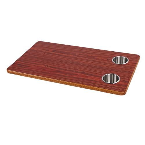 RV -Holz -Tisch Tisch Abnehmbarer, 27.56 X 175x0.79in Rechteckig Massives Holzboot Desktop Tafel mit 2 Edelstahlbecher Halter für Anhängermotor Yacht Boat Deck von Generic