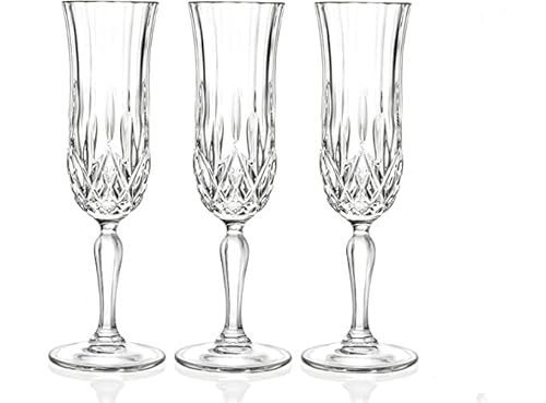 RYUHYF Champagnerflöten, Rotweinglas, Kristall-Cocktailglas, Kristall-Weinglas, 3 Stück, einzigartiges Geschenk für Party, Geburtstag, Jahrestag (Diamant-Champagnerflöte (160 ml) von Generic