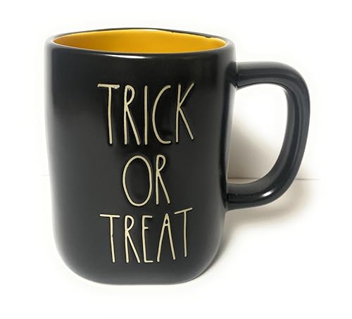 Rae Dunn Trick or Treat Halloween Tasse, schwarz mit gelber Innenseite von Generic