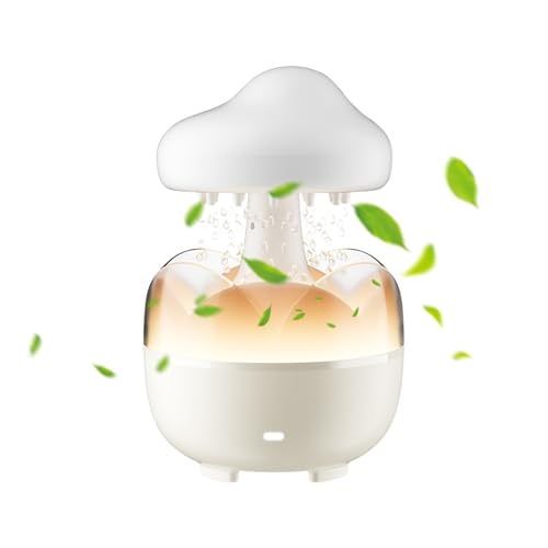 Rain Humidifier - Aromatherapie-Diffusor, Farbwechsel, Wassertropfen-Effekt | Design, ruhiger Luftbefeuchter, Diffusor für ätherisches Öl mit Fernbedienung von Generic