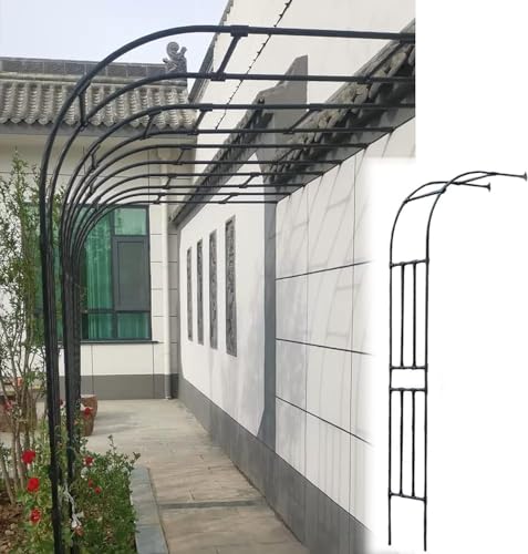 Rankhilfe Halbbogen Verzinkt RosenHalbbogen GartenTorbogen Metall Stabil Rosenbögen+(Size:220x240cm/7.2x7.9ft,Color:Schwarz) von Generic