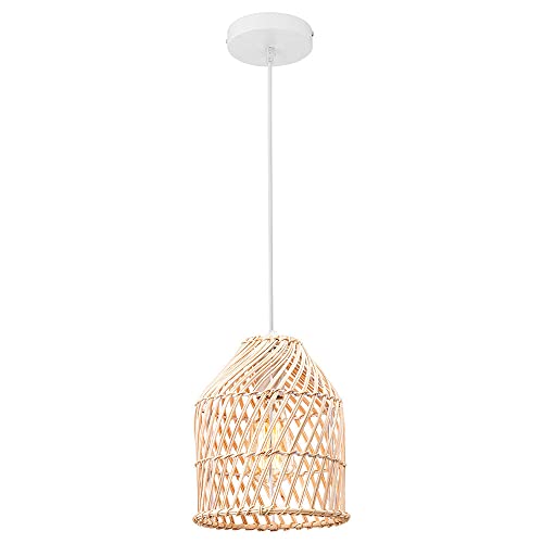 Rattan-Pendelleuchte, gewebte Vogelkäfig-Hängeleuchten, E27-Fassung, Drahtkäfig-Hängelampe im südostasiatischen Stil, Retro-Industrie für das Esszimmer von Generic