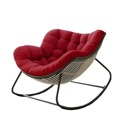 Rattan-Universal-Schaukelstuhl Auflage, Papasansessel Kissen Auflage Doppelt Für Garten, Outdoor-Indoor-Schaukelstuhlkissen für Terrasse, Garten, Wohnzimmer, Sonnenterrasse(Burgundy) von Generic