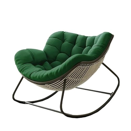 Rattan-Universal-Schaukelstuhl Auflage, Papasansessel Kissen Auflage Doppelt Für Garten, Outdoor-Indoor-Schaukelstuhlkissen für Terrasse, Garten, Wohnzimmer, Sonnenterrasse(Green) von Generic