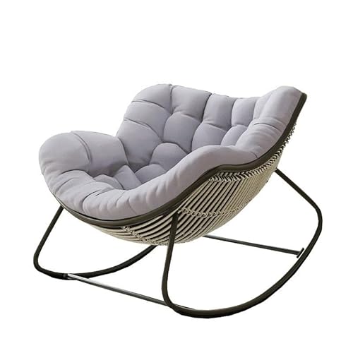 Rattan-Universal-Schaukelstuhl Auflage, Papasansessel Kissen Auflage Doppelt Für Garten, Outdoor-Indoor-Schaukelstuhlkissen für Terrasse, Garten, Wohnzimmer, Sonnenterrasse(Light Grey) von Generic