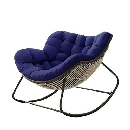Rattan-Universal-Schaukelstuhl Auflage, Papasansessel Kissen Auflage Doppelt Für Garten, Outdoor-Indoor-Schaukelstuhlkissen für Terrasse, Garten, Wohnzimmer, Sonnenterrasse(Navy Blue) von Generic