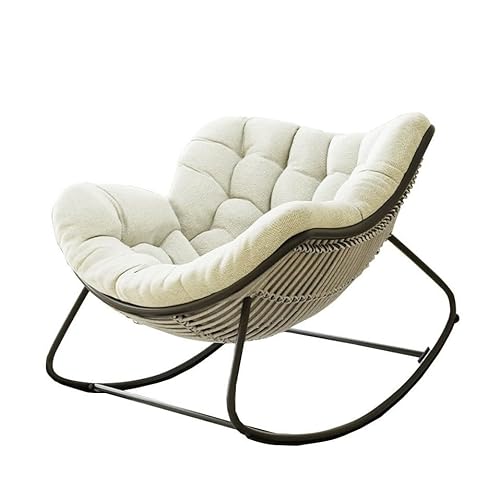 Rattan-Universal-Schaukelstuhl Auflage, Papasansessel Kissen Auflage Doppelt Für Garten, Outdoor-Indoor-Schaukelstuhlkissen für Terrasse, Garten, Wohnzimmer, Sonnenterrasse(White) von Generic