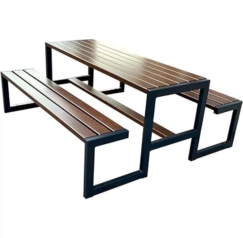 Rattanland | Gartenmöbel Set Picknickbank Modern aus hochwertigstem Holz für den Garten, Zuhause (Nuss), 180 x 166 x 72,5 cm von Generic