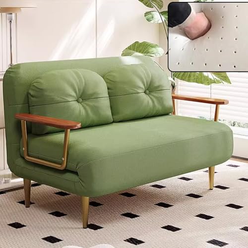 Recamiere mit Schlaffunktion Grün Zwei Stoffoptionen zur Auswahl 6-Fach Verstellbare Rückenlehne Gästebett Klappbar Ohne Matratze Geeignet für Kleine Wohnungen(A,190 * 120 * 33cm) von Generic