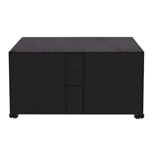 Rechteckige Gartenmöbel Abdeckung 420D Oxford Schutzhülle Wasserdicht UV-Beständig Abdeckhaube für Sitzgarnitur Gartentisch Möbelsets Schwarz Outdoor Abdeckplane von Generic