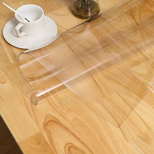 Rechteckige Tischdecke Aus Kunststoff 35 X 120 cm, Wasserdichtes, Fettbeständiges, Transparentes Wachstuch, Leicht Zu Tragen, Wachstuch Als Meterware Für Den Es, Clear 1 Mm, 105x135cm Rechteckige Tischdecke Aus Kunststoff 35 X 120 cm, Wasserdichtes, Fettbeständiges, Transparentes Wachstuch, Leicht Zu Tragen, Wachstuch Als Meterware Für Den Es, Clear 1 Mm, 105x135cm von Generic