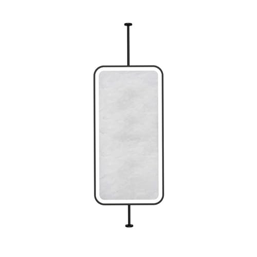 Rechteckiger, doppelseitiger Hängespiegel, 360° drehbarer dekorativer Spiegel, LED-Lichtleiste, 3-Farben-Temperaturbeleuchtung mit Einstellbarer Helligkeit(Black,60x120cm) von Generic