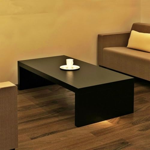 Rechteckiger Couchtisch, Einfacher und Moderner Sofa-Teetisch for Das Wohnzimmer, Robust und Langlebig, Geeignet for Büros, Wohnzimmer, Empfangsräume(Black,80cm) von Generic