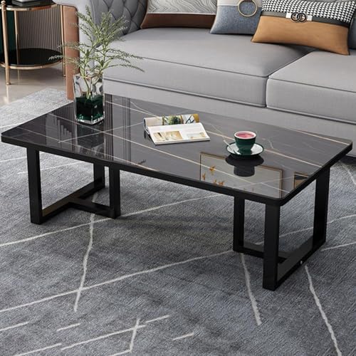 Rectgle Couchtisch Aus Kunstmarmor, Schreibtisch Aus Gehärtetem Glas Mit Metallbeinen, Moderner Sofatisch Teetisch Akzenttisch Für Wohnzimmer, Schreibtisch, Balkon, Black Gold Line, 100x50x45cm Rectgle Couchtisch Aus Kunstmarmor, Schreibtisch Aus Gehärtetem Glas Mit Metallbeinen, Moderner Sofatisch Teetisch Akzenttisch Für Wohnzimmer, Schreibtisch, Balkon, Black Gold Line, 100x50x45cm von Generic