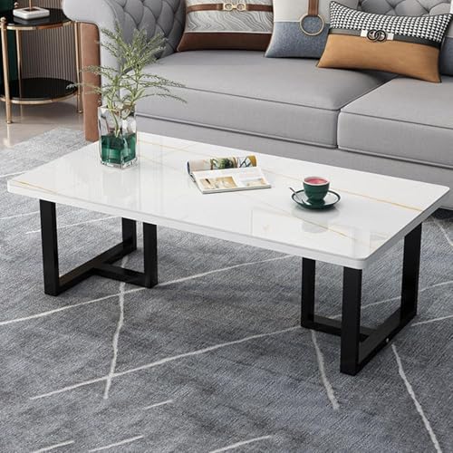 Rectgle Couchtisch Aus Kunstmarmor, Schreibtisch Aus Gehärtetem Glas Mit Metallbeinen, Moderner Sofatisch Teetisch Akzenttisch Für Wohnzimmer, Schreibtisch, Balkon, White Gold Line, 100x50x45cm Rectgle Couchtisch Aus Kunstmarmor, Schreibtisch Aus Gehärtetem Glas Mit Metallbeinen, Moderner Sofatisch Teetisch Akzenttisch Für Wohnzimmer, Schreibtisch, Balkon, White Gold Line, 100x50x45cm von Generic